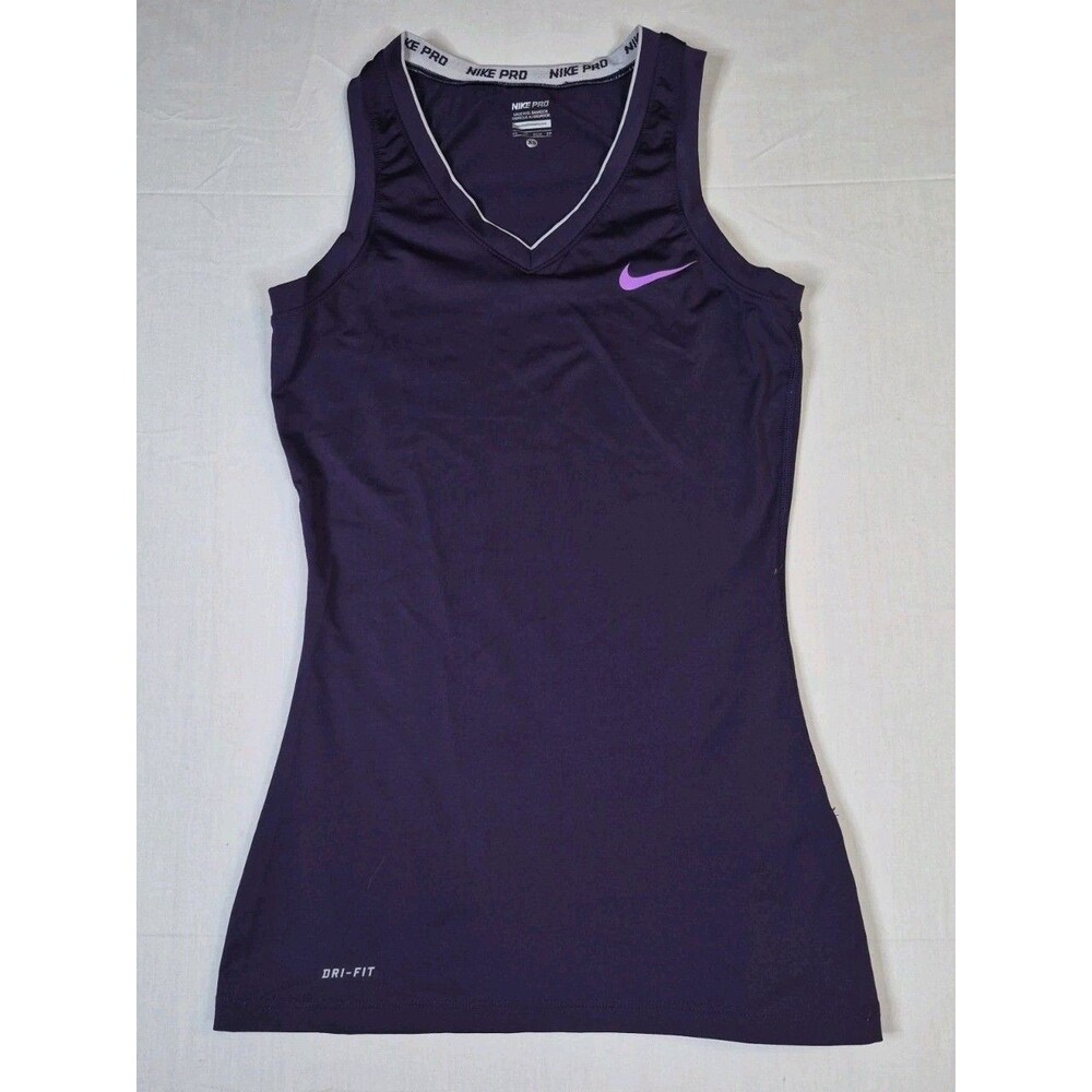 Nike Pro Dri-Fit Tank Top Womens Size XS Purple Athletic Running Shirt